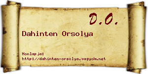 Dahinten Orsolya névjegykártya